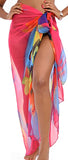 MissShorthair Womens Chiffon Beach Pareos Sarong Sheer Swimsuit Cover Ups Bikini Wrap Skirt