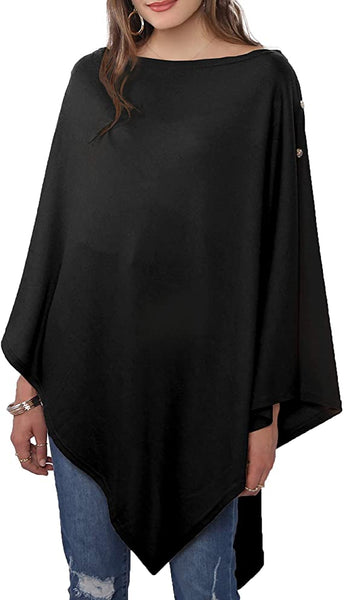 MissShorthair Women's Lightweight Knitted Poncho Cape Shawl Plus Size