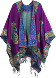 MissShorthair Vintage Print Womens Shawls and Wraps Poncho Cape, Gift for Women