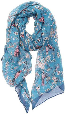 Ladies Women's Fashion Bird Print Long Scarves Floral Neck Scarf Shawl Wrap