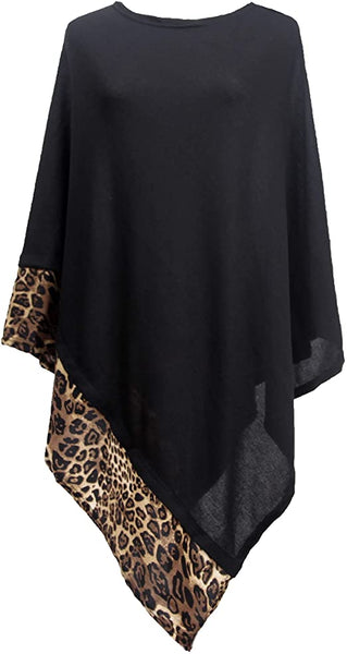 MissShorthair Women's Lightweight Knitted Poncho Cape Shawl Plus Size
