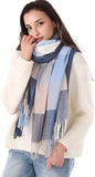 Plaid Warm Blanket Scarf for Winter, Long Ladies Scarves Check Soft, Wool Tartan Shawl Wraps for Women