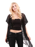 Womens Fashion Lace Crochet Open Front Cardigan Kimono Blouse Tops with Tassels